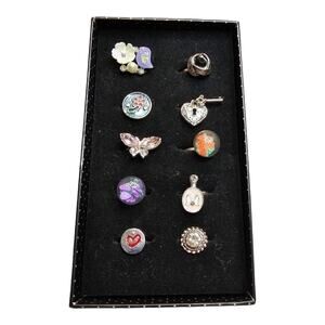 Paparazzi Lot of 10 Adjustable Rings in Cute Box, Preteens and Teens NEW #10